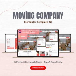 Elementor Template Kit for Moving Company | WordPress Relocation Website Design | Instant Download | Requires Elementor Pro