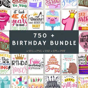 750+ Birthday SVG Bundle | 1st Birthday, Birthday Quotes, Party Themes, Mermaid, Colorful Birthday | SVG Png DXF Eps Pdf