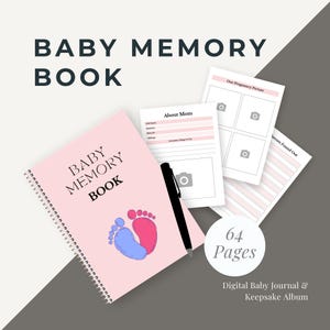 Digital Baby Memory Book First Year Keepsake Album Printable Scrapbook