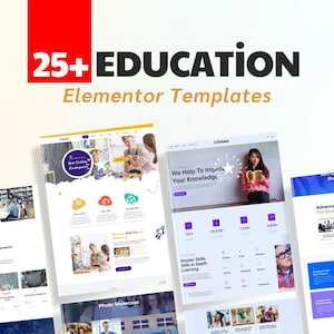 Oltre 25 modelli di Elementor per corsi online, scuole ed eLearning / Kit di modelli WordPress / Download immediato