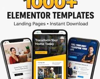1000+ Elementor Templates Bundle | Landing Pages & Website Sections | Elementor Pro Ready | WordPress Instant Download