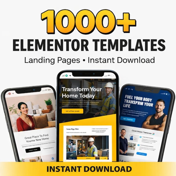 1000+ Elementor Templates Bundle | Landing Pages & Website Sections | Elementor Pro Ready | WordPress Instant Download