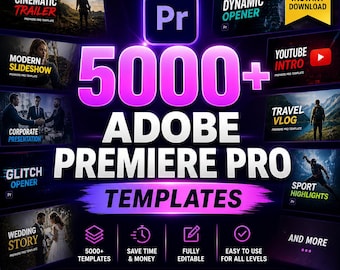 5000+ Adobe Premiere Pro Templates Bundle | Video Editing Pack (Digital Download)