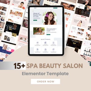 15+ Spa Beauty Salon Elementor Templates | WordPress Website Kit for Skincare, Massage, Wellness | Instant Digital Download