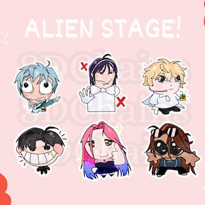 Cute & silly ALNST Alien Stage meme sticker pack // glossy and waterproof // ft. Mizi, Sua, Hyuna, Ivan, Till, Luka