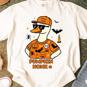 Fall Goose PNG: Pumpkin Honk, Cozy Autumn Animal Design (Digital Download)