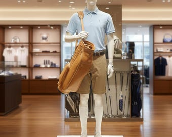 Bolsa de golf de cuero hecha a mano, de piel de vacuno de grano completo, estilo vintage, con divisor de 5 compartimentos, regalo personalizado, capacidad para 15 palos.