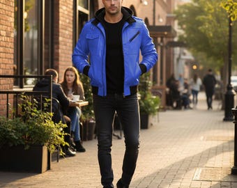 Chaqueta bomber de piel auténtica hecha a mano para hombre, estilo aviador B3 RAF de piel de oveja, abrigo bomber universitario con relieve de cocodrilo, regalo para él.