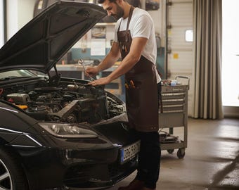 Ropa de carpintero personalizada: bata de cuero, equipo de cocina, regalo personalizado para él