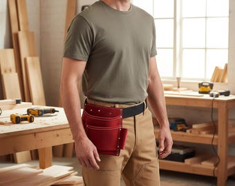 Cinturón portaherramientas de cuero de plena flor / Bolsa de herramientas personalizada / Bolsa de herramientas de cuero personalizada para jardineros, floristas, electricistas / Regalo para él