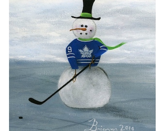 Impresión de archivo Giclée de muñeco de nieve de Ted Teeder Kennedy de los Toronto Maple Leafs, Papel o lienzo, Número 9, Jugador original del equipo de hockey de la NHL