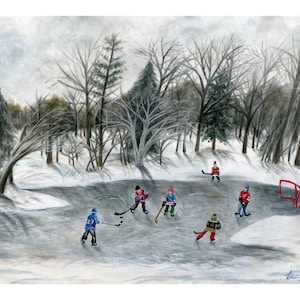 Rocky Woods Reservation Art Print Medfield Dover Westwood MA  Ice Skating Gift 