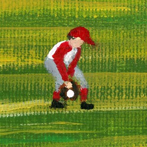Hilly Hardball Giclée Archival Print Paper or Canvas Various Sizes Summer Spring Kids Playing Baseball on the Farm Field of Dreams image 4
