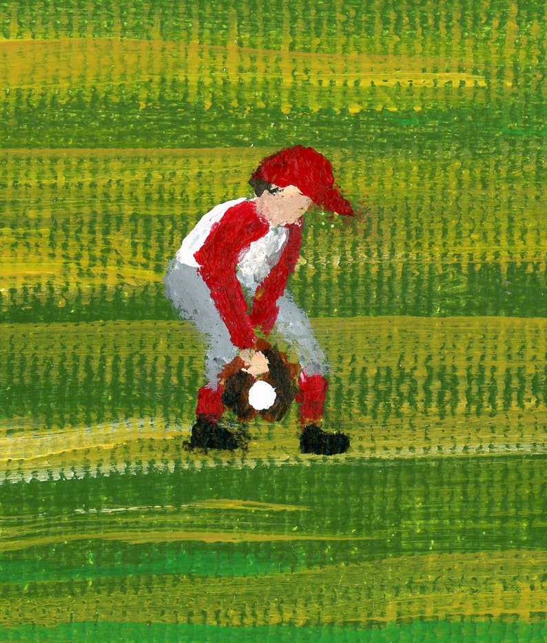 Hilly Hardball Giclée Archival Print Paper or Canvas Various Sizes Summer Spring Kids Playing Baseball on the Farm Field of Dreams image 4