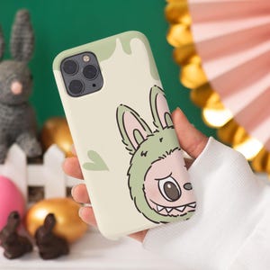 Labubu Phone Case, Green Grape Design, Popmart Monster Inspired Phone Cover, All iPhones and Samsung , Aesthetic Case, Tough Hard Cases