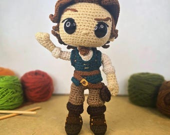 Flynn Rider Crochet Pattern: Amigurumi Plushie Doll (PDF Digital Download)