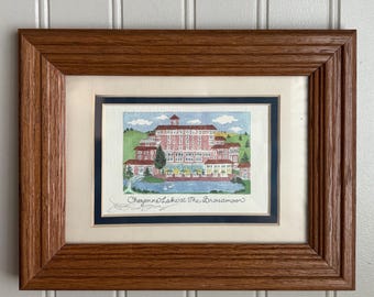 Vintage “Cheyenne Lake at The Broadmoor” by Valerie Levy Franzese Framed Print