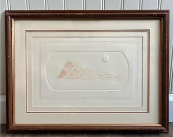 Juan Quevedo Lying Lovers Etching, Signed & Framed, Mid-Century Art