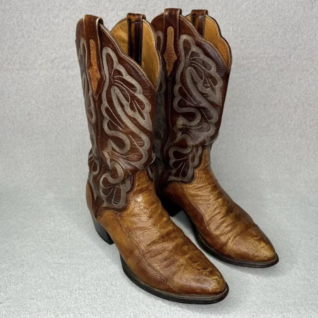Bottes Cowboy El Dorado Homme Marron - Taille 41.5 UK (8.5D US), Cuir Huilé, Occasion Très Bon état