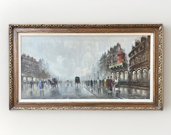Antonio Devity Paris Street Scene Oil Painting FRAMED & SIGNED Art Impressionism Traditional 1800s Cityscape