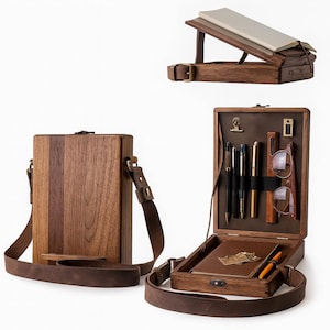 Boîte d'artiste vintage en bois : étui de voyage à croquis de chevalet