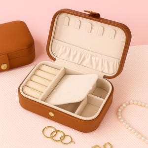 Opberger sieradendoos voor bijoux-opslag – elegante compacte hoes met meerdere vakken en veilige sluiting