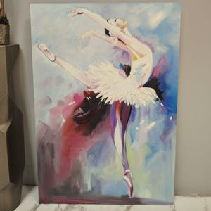Handmade Ballerina Oil Painting on Canvas , Elegant Ballet Wall Art ,Dance-Inspired Home Decor,Gift for Art Lovers,Graceful Ballerina Art