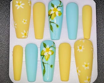 Pastel Spring Garden Press On Nails