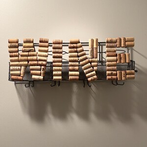 Handmade WINE Cork Art Wall Rack | Bottle, Glass & Cork Storage