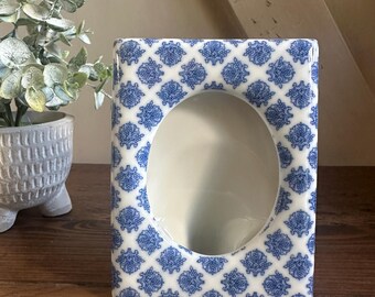 Pier 1 Blue White Porcelain Picture Frame