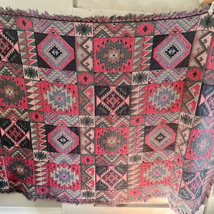 ヴィンテージラグ 希少 テニス柄 USA製 Goodwin Weavers 大判 Goodwin Weavers Blanket - Etsy