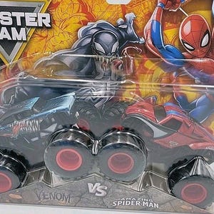 Monster Jam Marvel Venom Versus The Spider-Man Monster Truck 2 Pack Series 4 New 画像 1