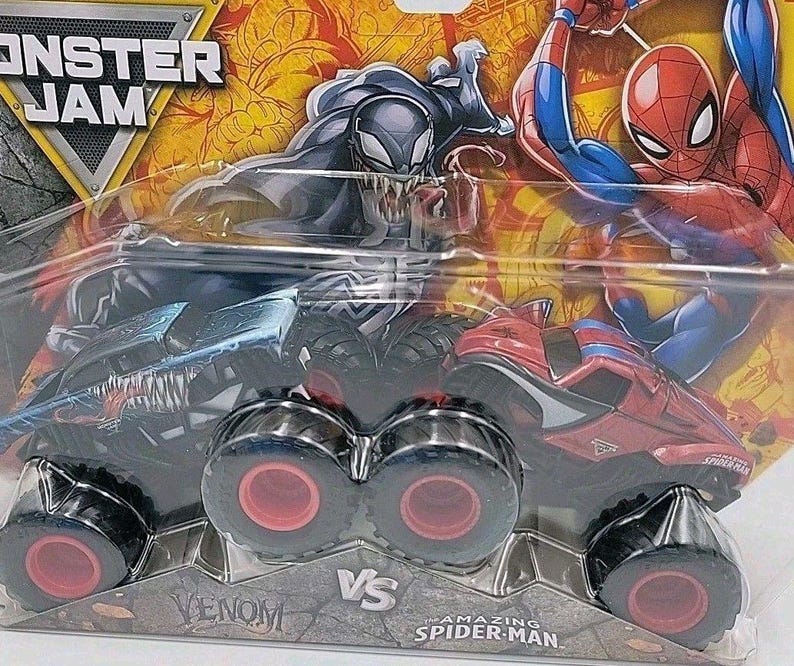 Monster Jam Marvel Venom Versus The Spider-Man Monster Truck 2 Pack Series 4 New 画像 1