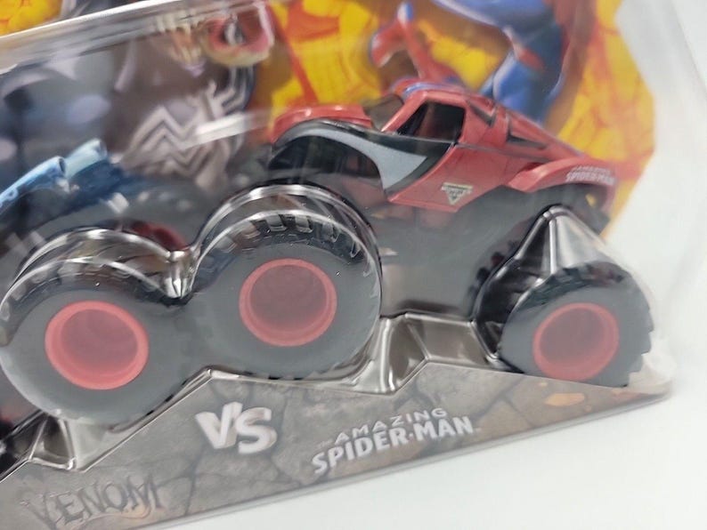 Monster Jam Marvel Venom Versus The Spider-Man Monster Truck 2 Pack Series 4 New 画像 5