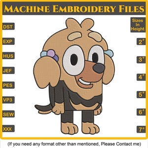 Bluey Character Missy Embroidery Design – Instant Download – 6 Sizes – 8 Formats – Digital Machine Embroidery File