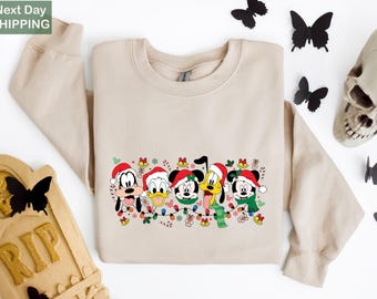 Disney Mickey and Friends Christmas Sweatshirt, Disneyland Christmas Sweatshirt, Very Merry Christmas Shirt, Christmas Disney family Shirt