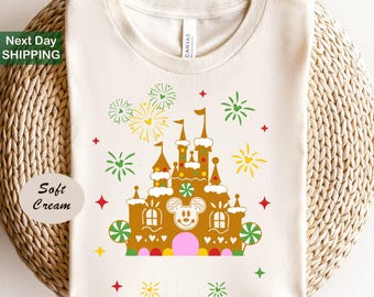 Disney gingerbread castle shirt, christmas castle shirt, disney christmas shirt, mickey christmas shirt, disney christmas family shirts