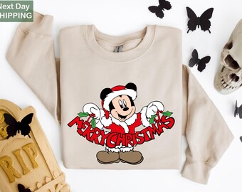 Disney Mickey Christmas Sweatshirt, Disney Christmas Shirts, Disney Family Christmas Sweatshirt, Disney Merry Christmas Sweatshirt