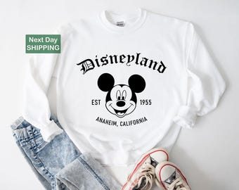 Mickey Disneyland Est 1955 California Sweatshirt Vintage Disneyland Sweatshirt Family Vacation Shirt Classic Disney Shirts Disney Family