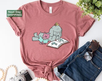 Read More Book T-shirt, Good Day To Read Kids Tee Funny Piggie Elephant Pigeons Shirt, Children Books, Book Lover Gift