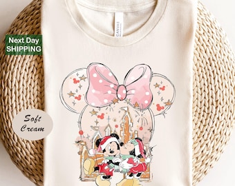 Disney Mickey Friends Christmas Shirt, Disney Christmas Minnie Ear Shirt, Disney Christmas Castle Shirt, Mickey and Minnie Christmas Shirt