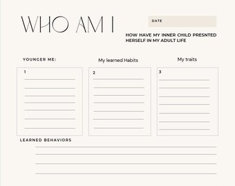 Plantillas de diario, hojas de trabajo, hojas de trabajo para el niño interior, planificadores, entradas de diario, calendarios