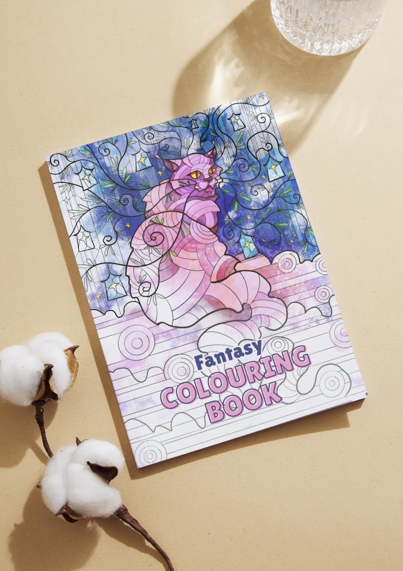 Fantasymålarbok för vuxna A4 • 40 originalillustrationer • Tjockt 200gsm papper bild 10