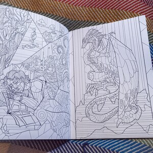 Fantasymålarbok för vuxna A4 • 40 originalillustrationer • Tjockt 200gsm papper bild 4