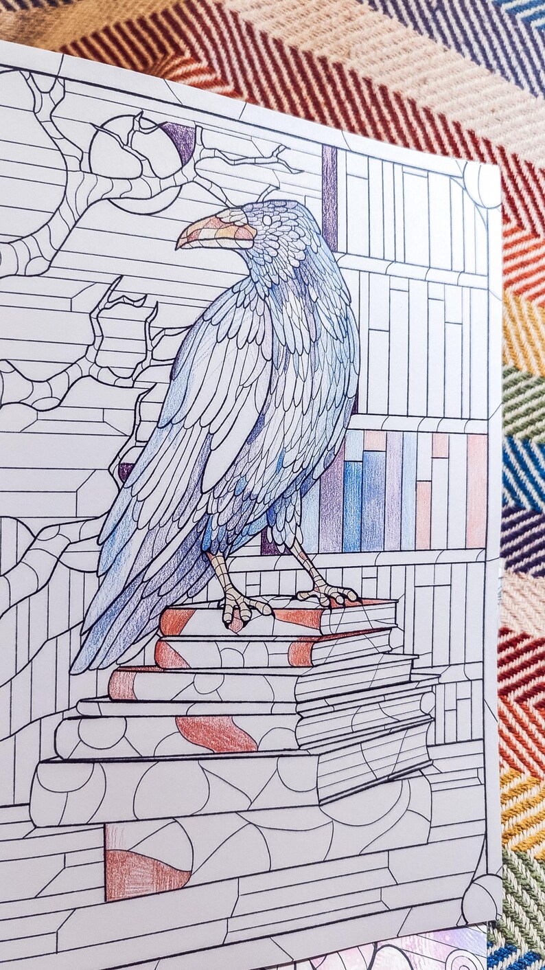 Fantasymålarbok för vuxna A4 • 40 originalillustrationer • Tjockt 200gsm papper bild 7