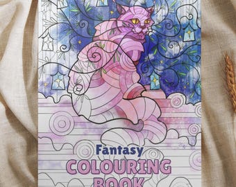 Fantasy Colouring Book for adults A4 • 40 Original Illustrations • Thick 200gsm Paper