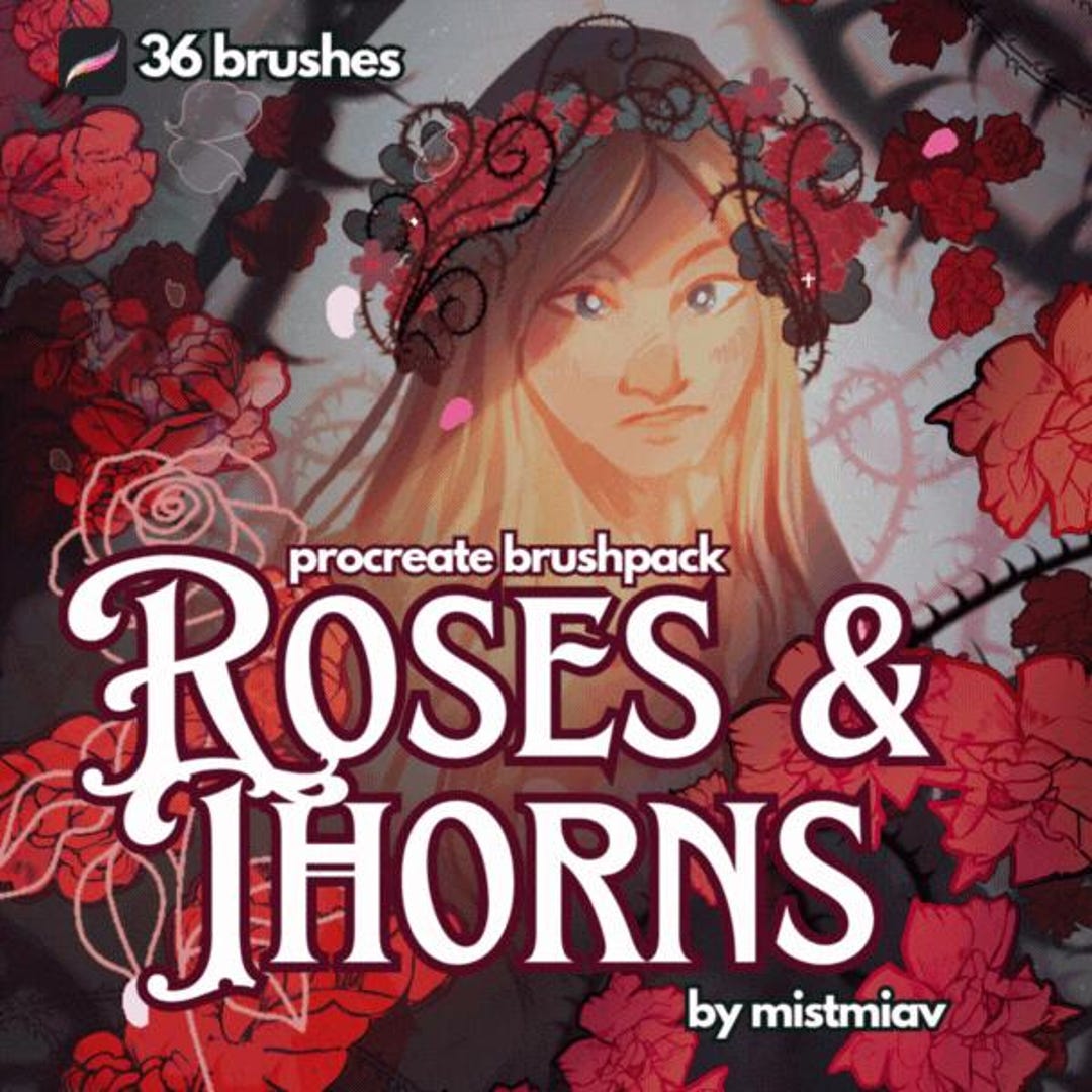 Procreate Roses & Thorns Brushes – Digital Download for iPad Artists - Etsy