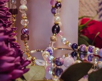 Violet Fairy Handmade Beaded Glasses Chain – Unique Jewellery Accessory