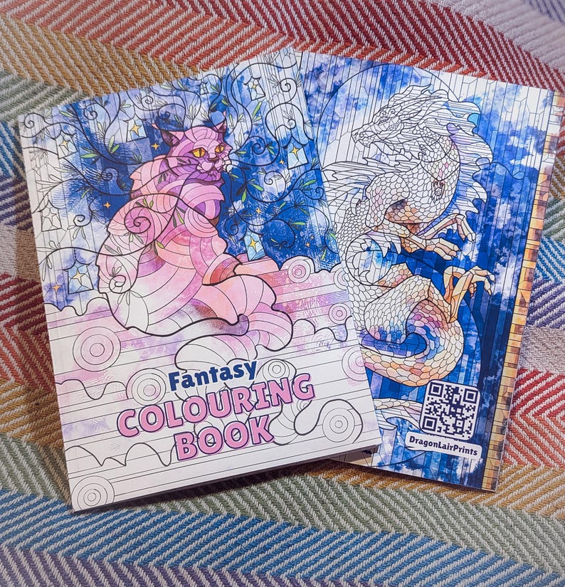 Fantasymålarbok för vuxna A4 • 40 originalillustrationer • Tjockt 200gsm papper bild 3