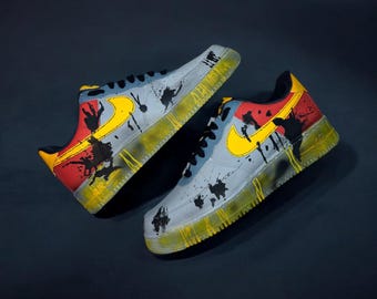 Nike Air Force 1 Custom Sneakers | Grime | Yellow